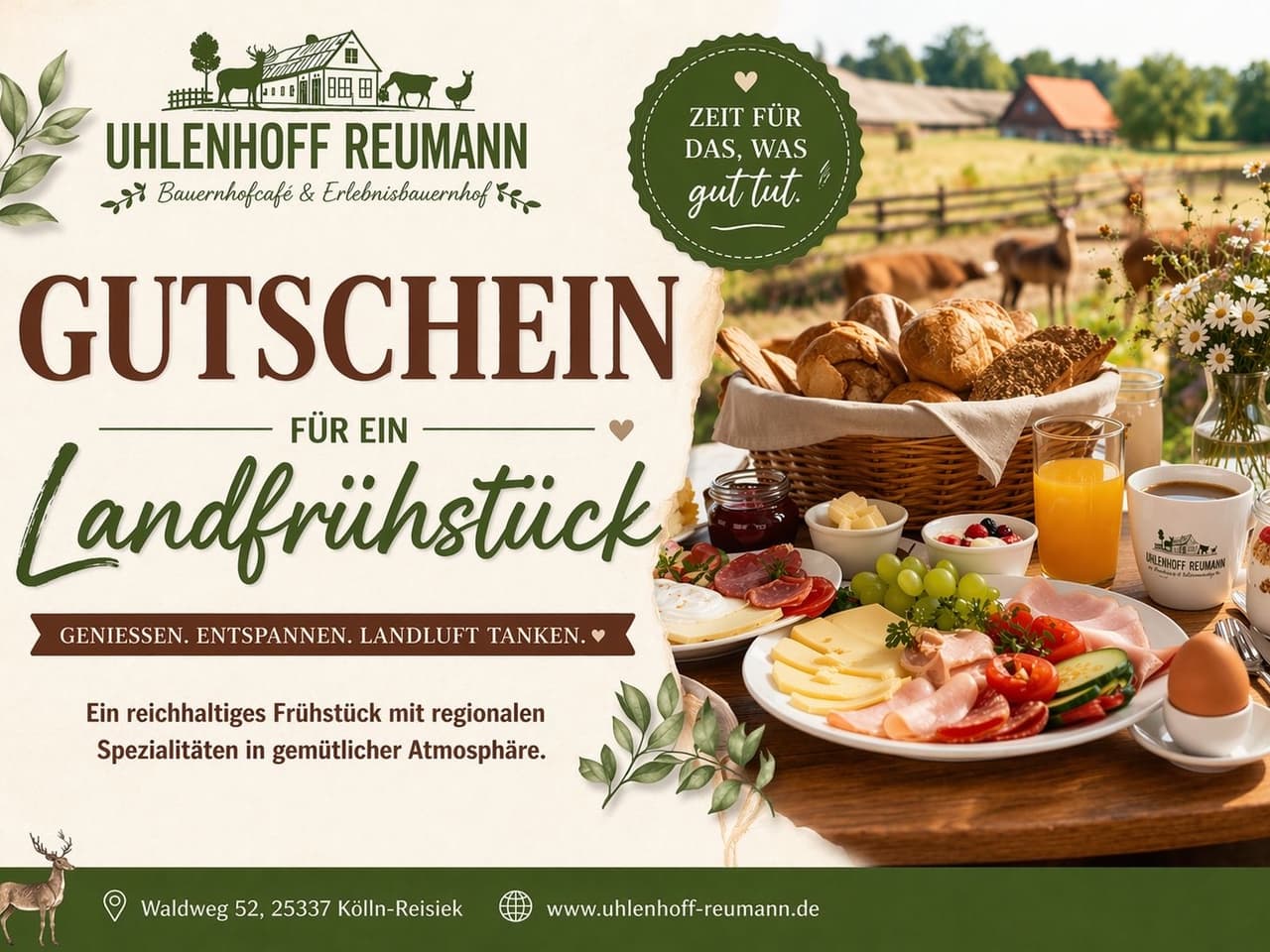 Gutschein für ein Landfrühstück